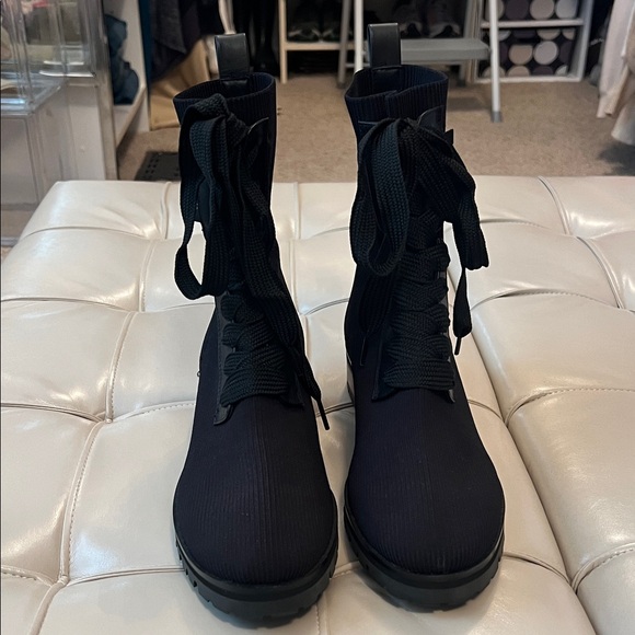 Kate Spade Black Lace-Up Women's Boots - Picture 2 of 7